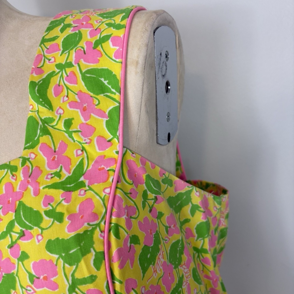 Vtg 70s Lilly Pulitzer The Lilly Floral Midi Dress Pink Sz 14 60s Cottagecore - Picture 4 of 12